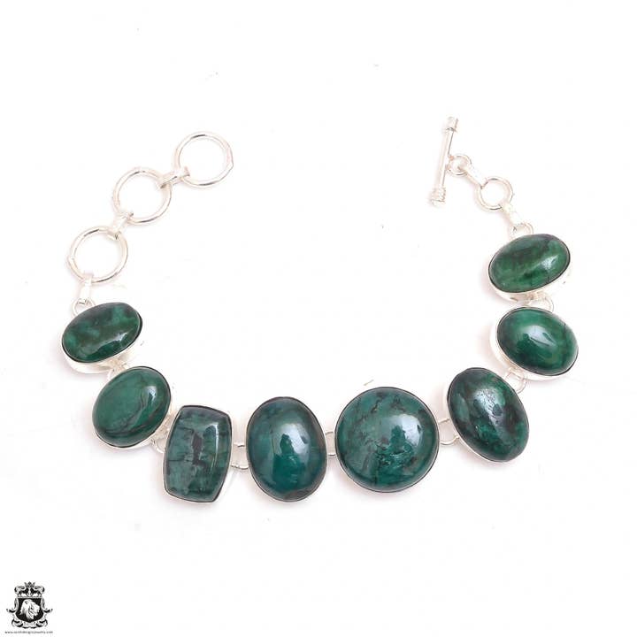 Sakota Mined Emerald Ädelsten Silverarmband B4620 för wholesale av SARAH DESIGNS JEWELRY