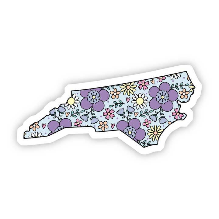 North Carolina Floral Sticker for wholesale by Big Moods