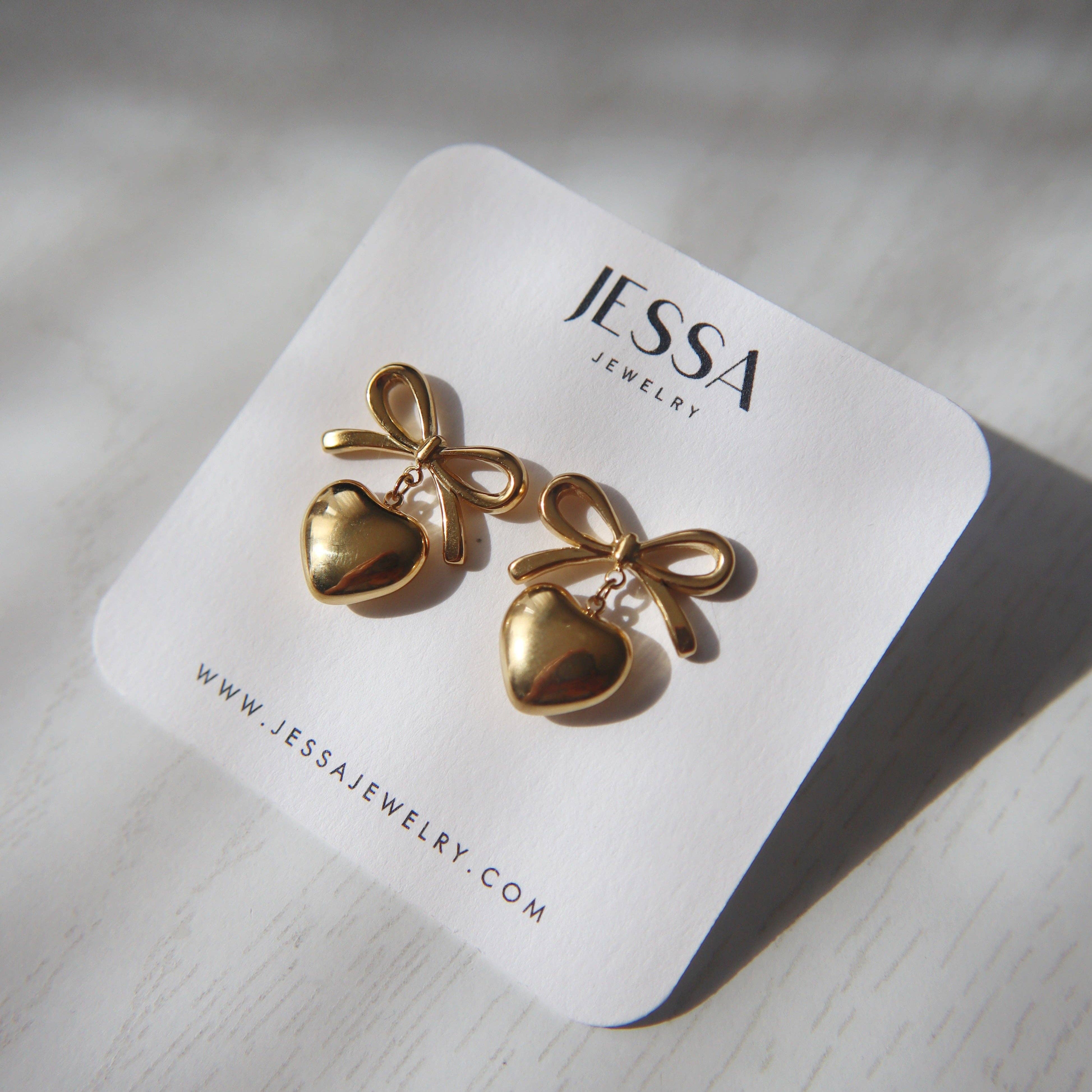 JESSA Jewelry - Wholesale Dangle Earrings - Bow Heart Earrings | Dangle Earrings2
