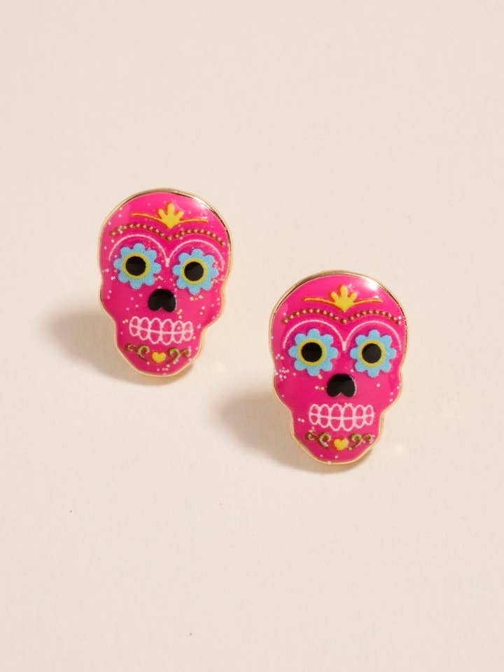 Boucles d'oreilles poste crâne de sucre Jour des morts bijoux pour la vente par Designature New York