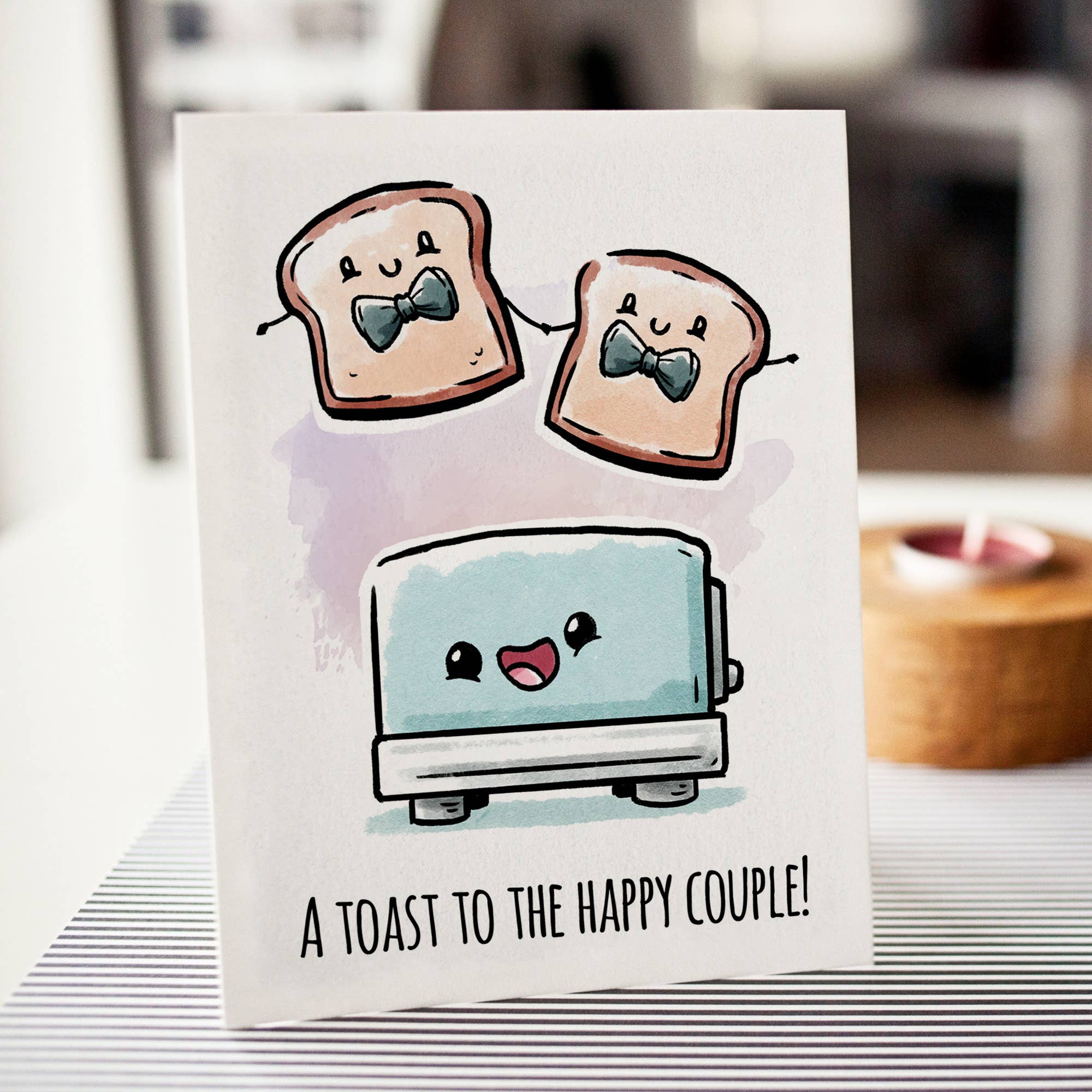 Aaron Millard Illustration – wholesale Bröllopskort – ”Skål för paret” - Roligt sött gay lesbiskt bröllopskort2