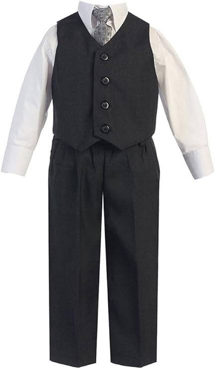 iGirlDress - Wholesale Suit Set - Kids - Boy's 4 pcs Vest Pants set with Long sleeve shirt2
