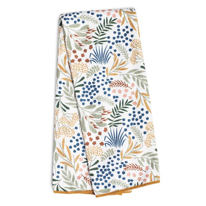 Serviette Anywhere - Feuillage Multicolore en Or pour la vente par Once Again Home Co.