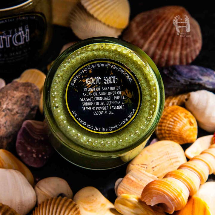 Badgerface Beauty Supply - Wholesale Facial Exfoliant/Scrub - Dead Sea Salt Scrub. Sea Kelp Face Scrub with Dead Sea Salt.