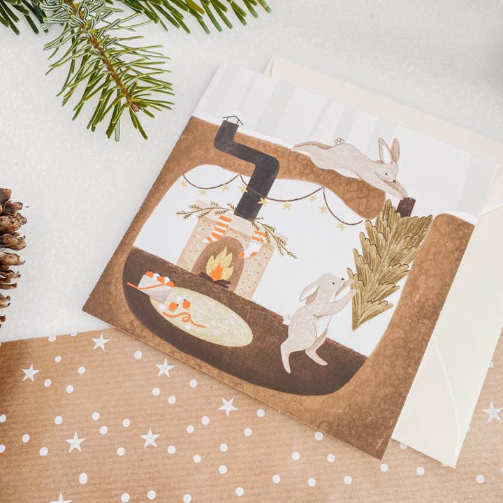 annalunakdraws - Wholesale Christmas Card - Grußkarte - Hasenweihnachten3