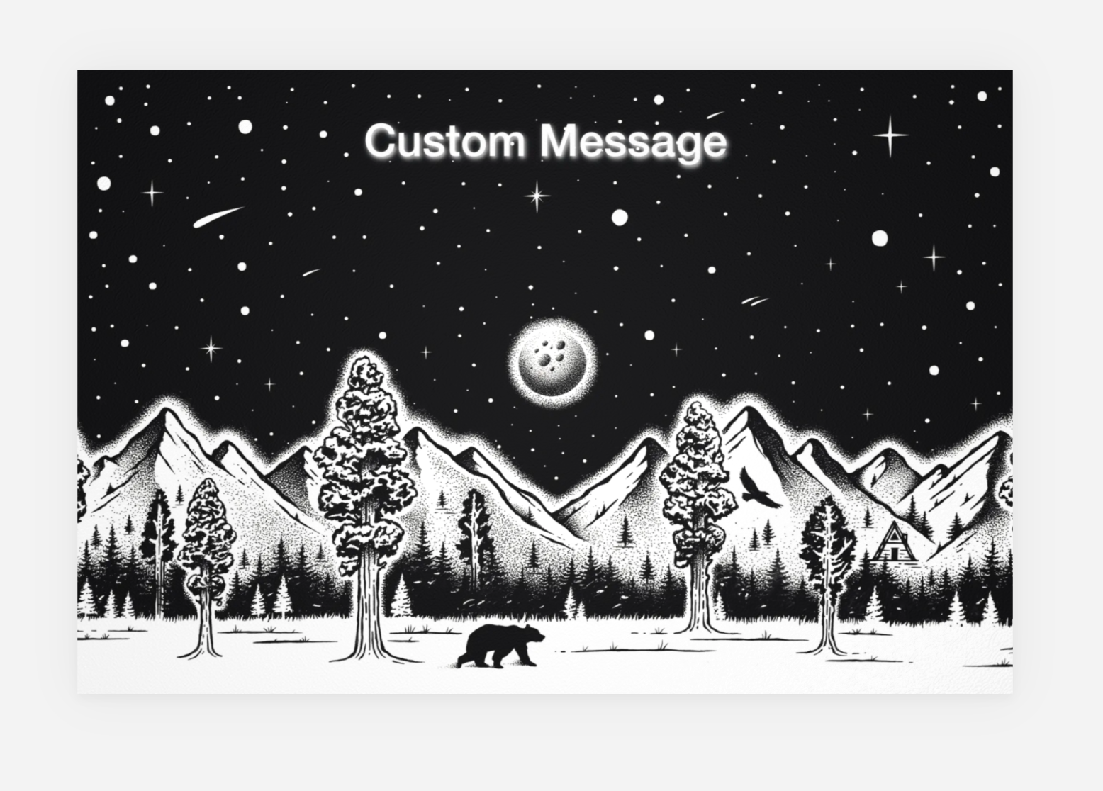 Sticker Art – wholesale Vykort – Bergstjärnor Anpassat Vykort - namndropp hälsningskort0