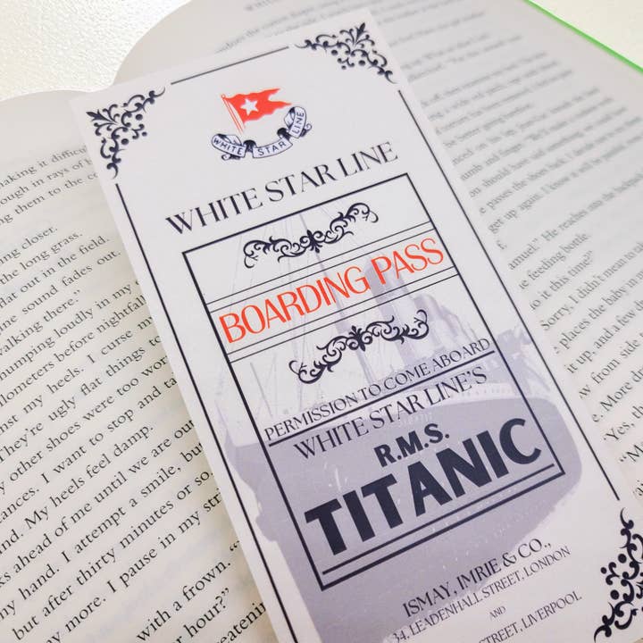 Titanic Boarding Pass Bookmark for wholesale by Junkyard Bunnie LLC