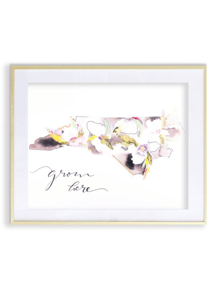 North Carolina Grow Here Print for wholesale by Whitney Winkler