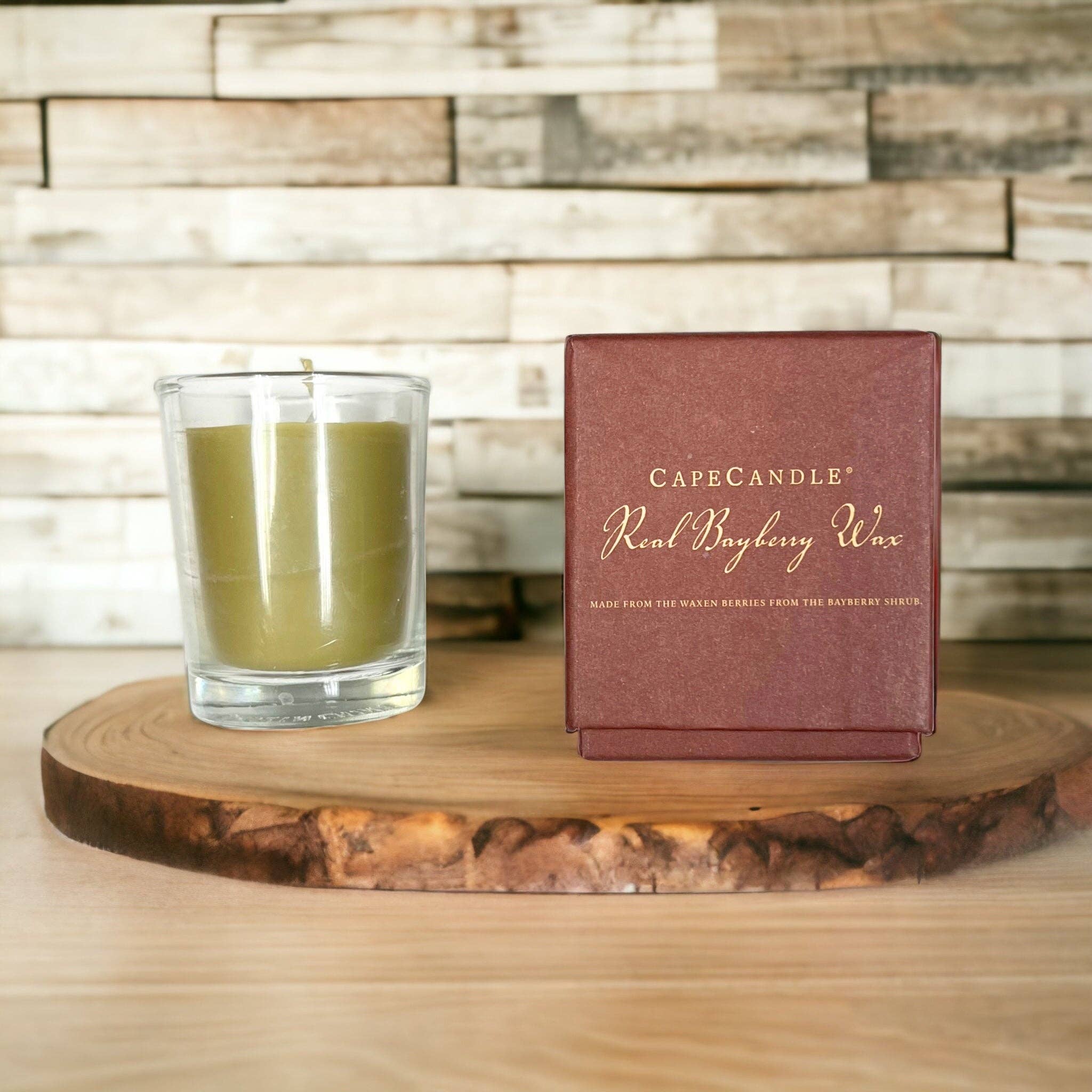 Cape Candle - Wholesale Jar/Filled Candle - Real Bayberry Wax Oversized Votive (boxed)2