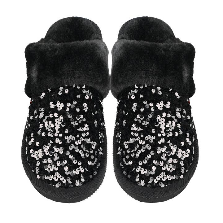 C.C Beanie - Wholesale Slippers - Women's - Sequin Faux Fur C.C Slippers SPE0012