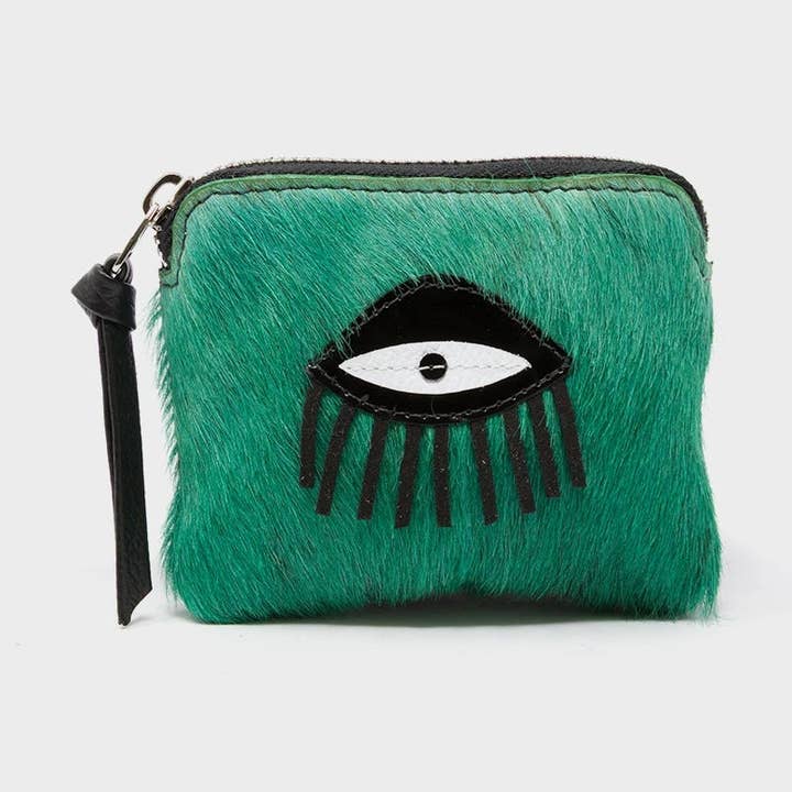Min & Mon - Wholesale Coin Purse - Women's - Fidencio Deep Green Coin Pouch - Classic Eye Applique0