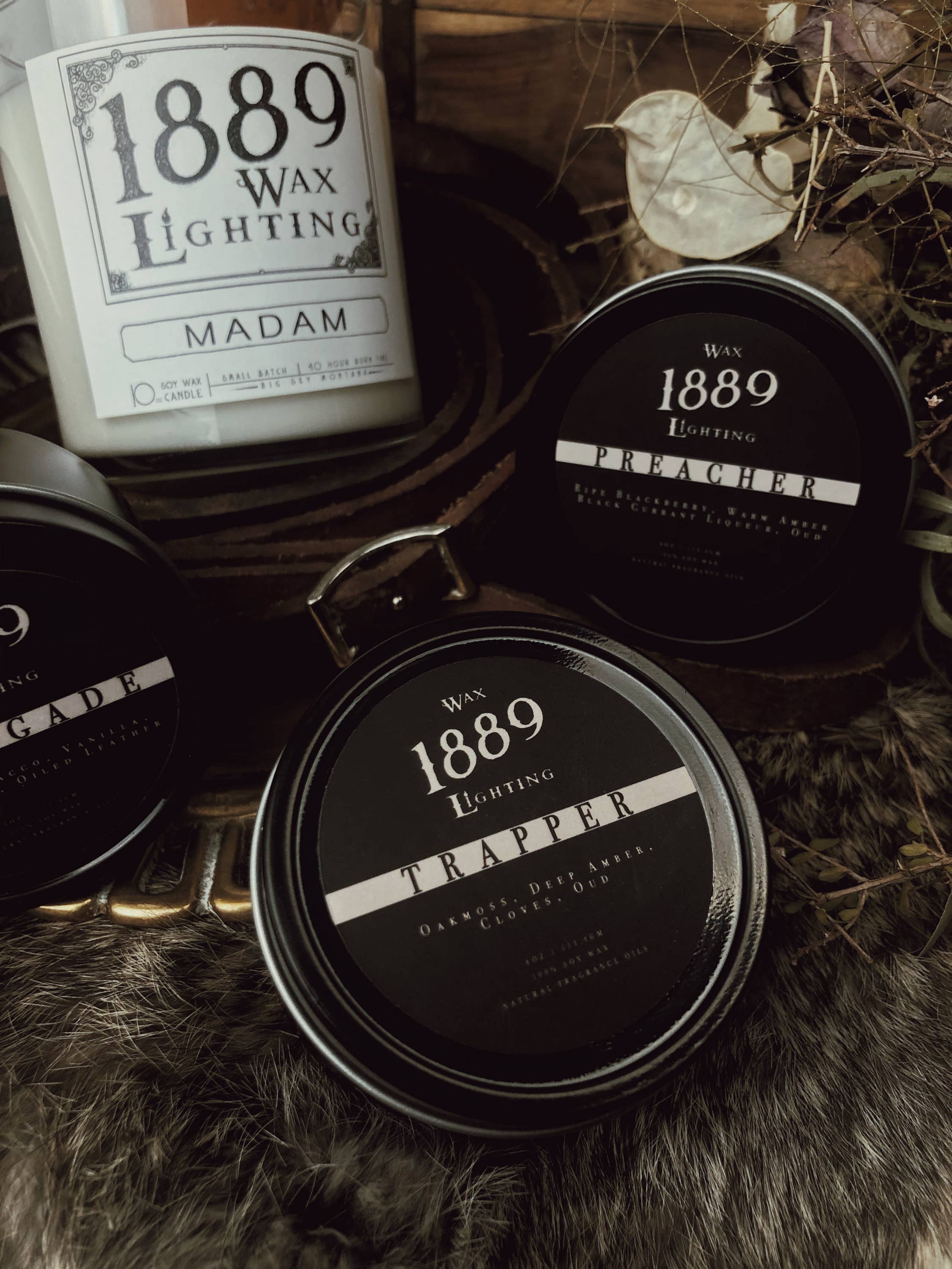 1889 Wax Lighting - Wholesale Travel Candles - Trapper 4oz Tin Candle1