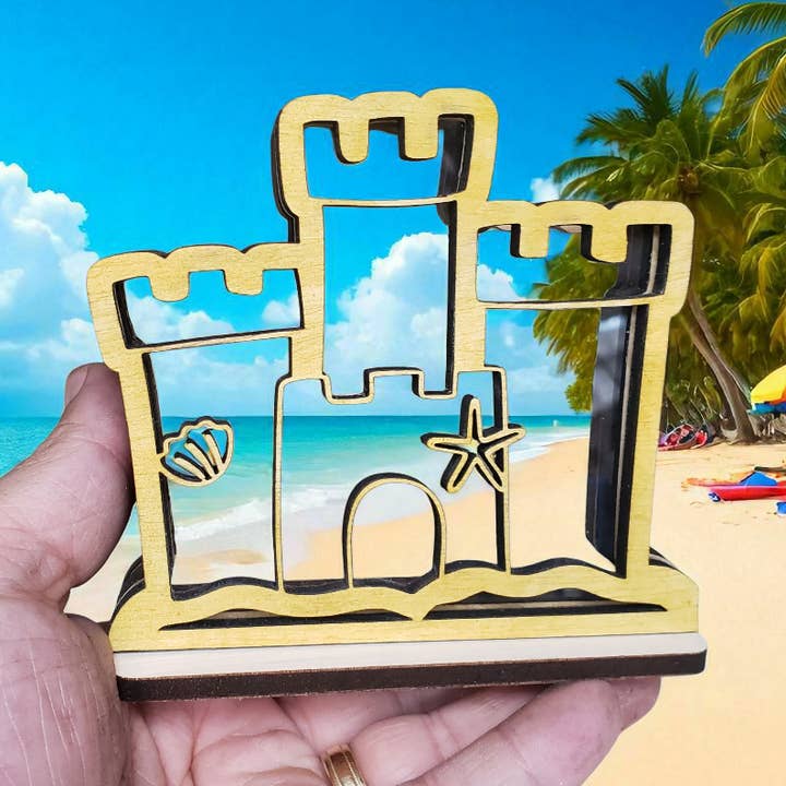 Présentoir de boîte à ombre en verre de mer pour château de sable 4 styles pour la vente par Sea Glass Displays