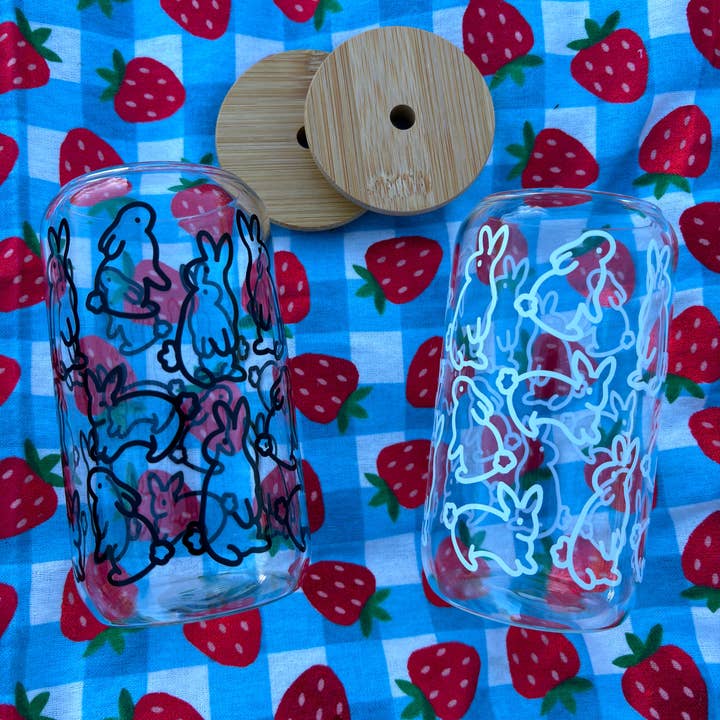 Bunny Lover - 16oz Glass Tumbler with Straw for wholesale by Clarity Goods