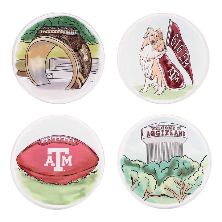 Texas A&M Coaster Set/4 for wholesale by Glory Haus
