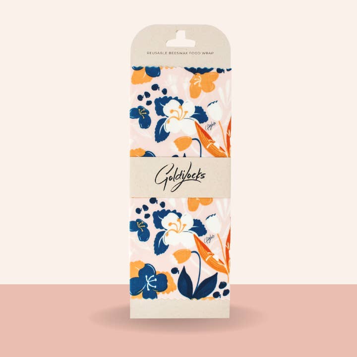 Goldilocks Goods - Wholesale Food storage wrap/bag - Reusable Beeswax Food Wraps: Amber Blueberry Single Medium