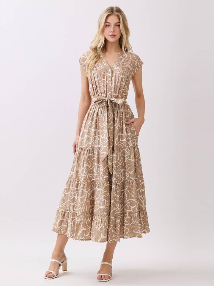 ÄRMELLOSES STUFEN-MAXIKLEID - VD6068A für den Großhandel von Calista