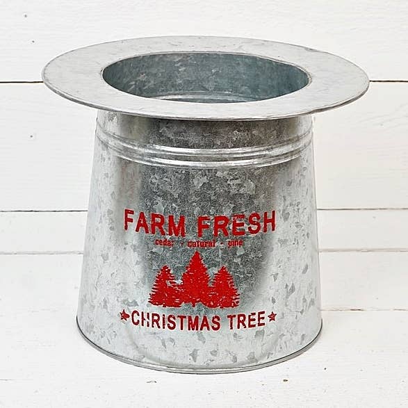 11252- Metal Tin Tophat Bucket- for wholesale by Holiday Depot Inc.