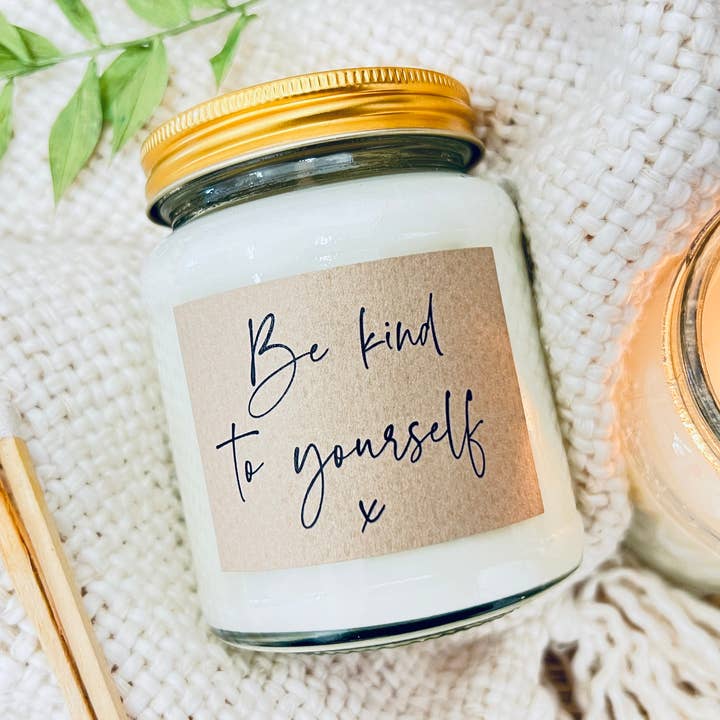 Be kind to yourself handmade soy scented candle for wholesale by Lollyrocket Candles Limited