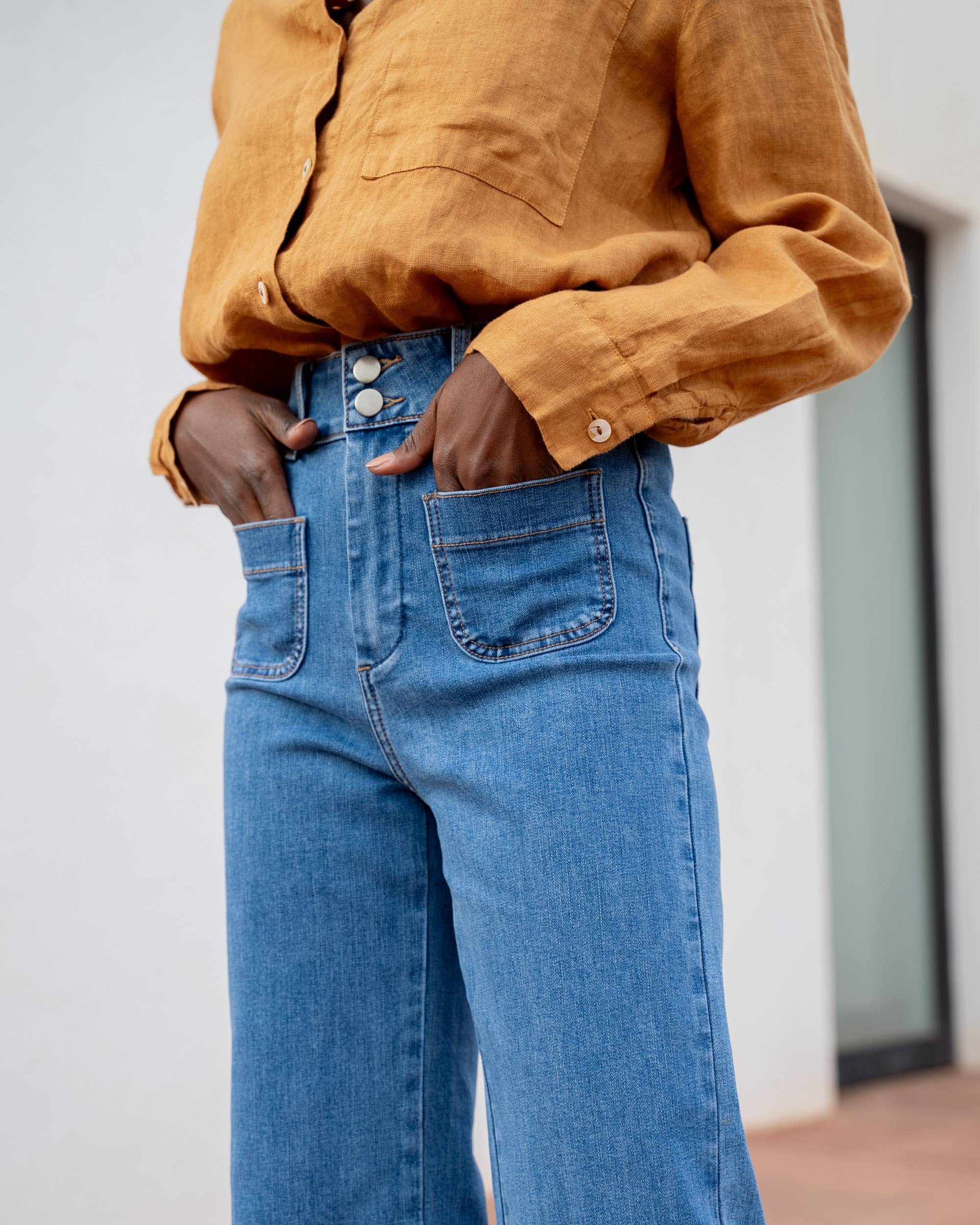 Oraije Paris – calças de ganga - Mulher por atacado – Elena flare jeans36