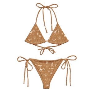 Sexy Bikini Swimsuit For Women Ribbed O-ring String Bikini Gift For Girls  Ladies Friend