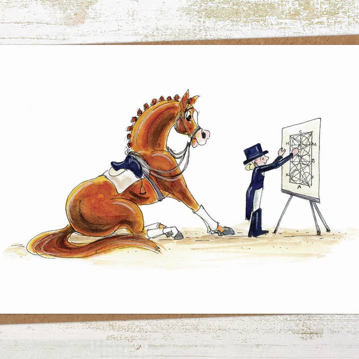 Pony Nut Gifts - Wholesale Birthday Card - Schoolmaster - A6 Dressage Horse Greeting / Birthday Card