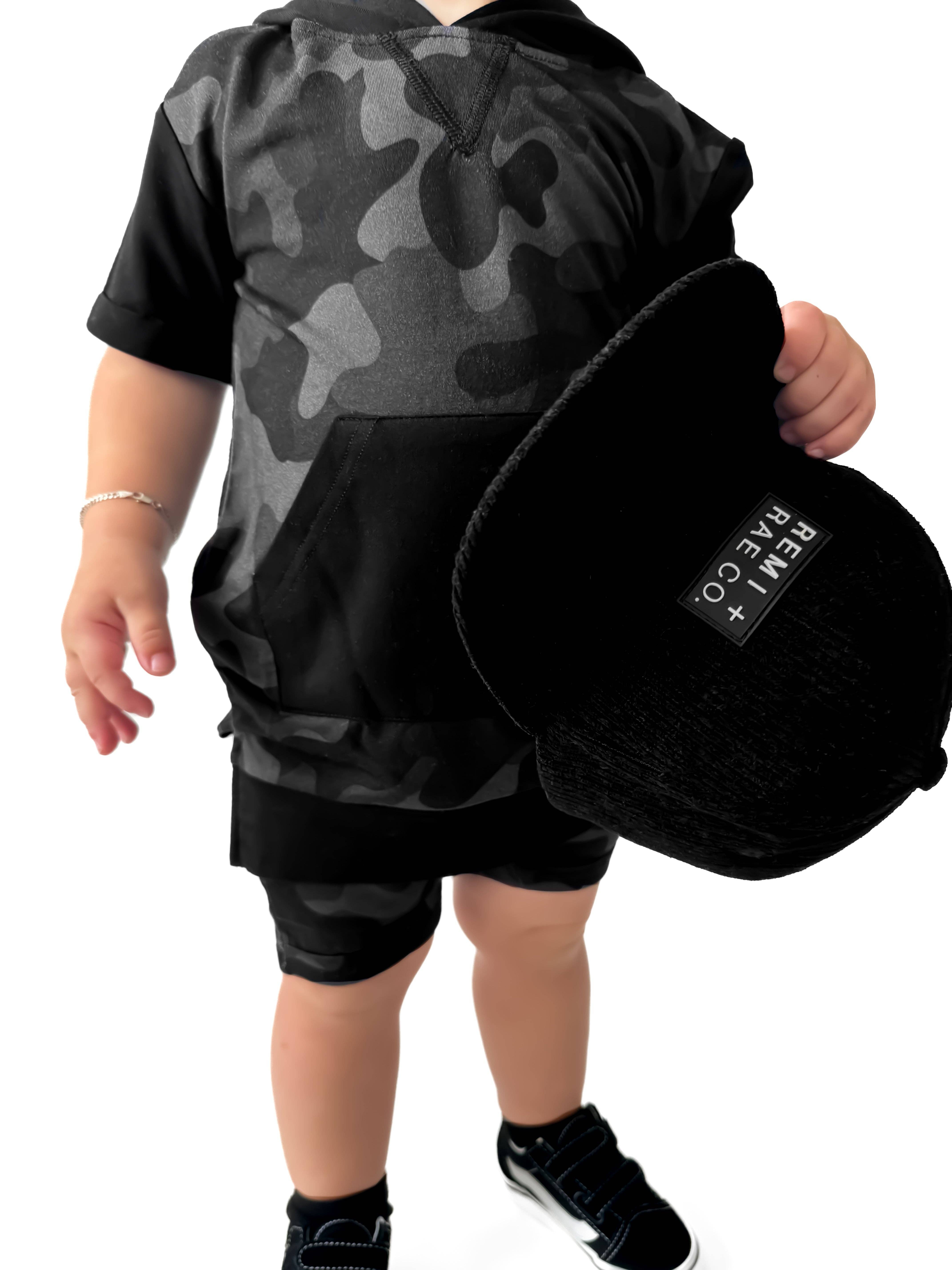 Remi + Rae Co. – Engroshandel Shorts - Børn – BAMBOO HAREM SHORTS - BLACK OPS7