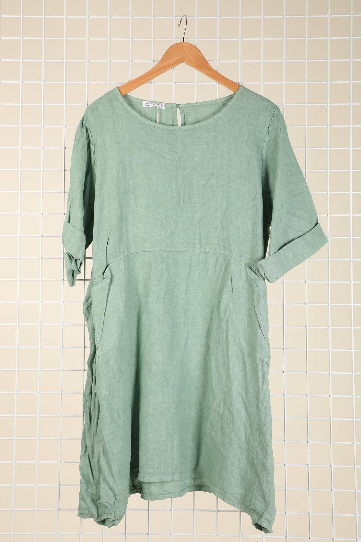 la maison des fibres naturelles – Engroshandel Kjole - Dame – Kort hørkjole med rund hals i 100 % hør 67196