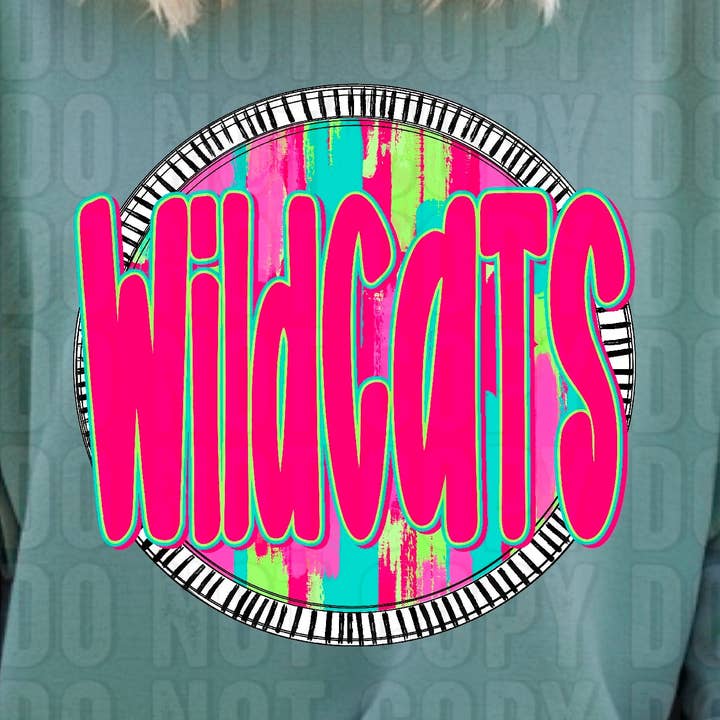 Vildkatter Ljus Cirkel Maskot DTF Överföring för wholesale av K and M Designs