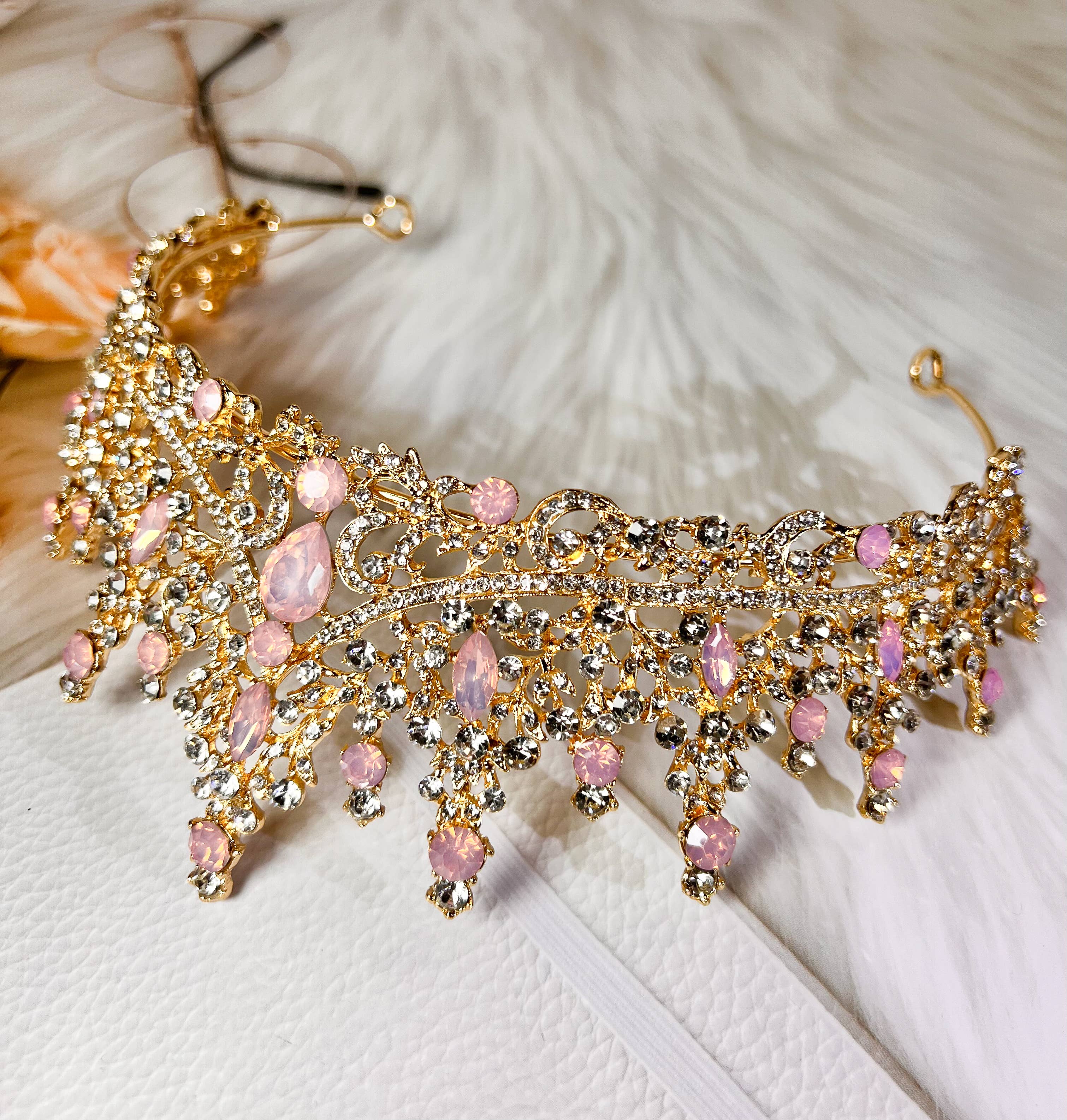 Happy Dream Gifts - Wholesale Tiara - Women's - Pink Tiara Crown for Women, Princess Quinceanera Headpiece2