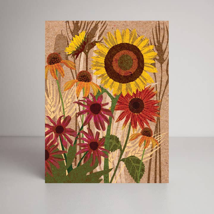 Studio Sardine - Wholesale Everyday Greeting Card - Fall Floral A2 Size Notecards, Blank Greeting Cards