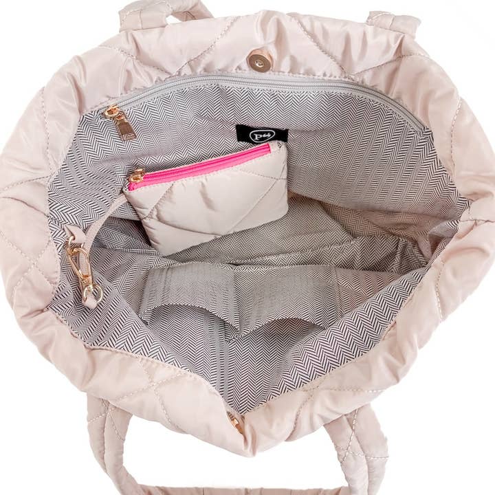 Pretty Simple - Wholesale Tote Bag - Women's - Presley Puffer Quilted Tote Bag With Pouch20
