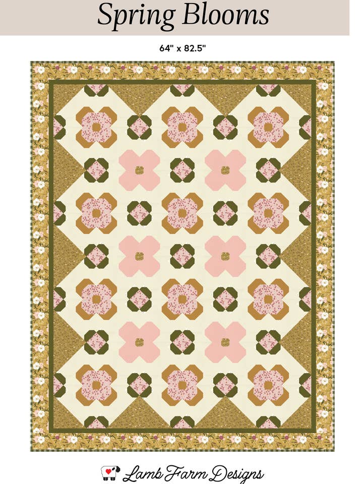 Padrão de Colcha Flores da Primavera por atacado de Lamb Farm Designs