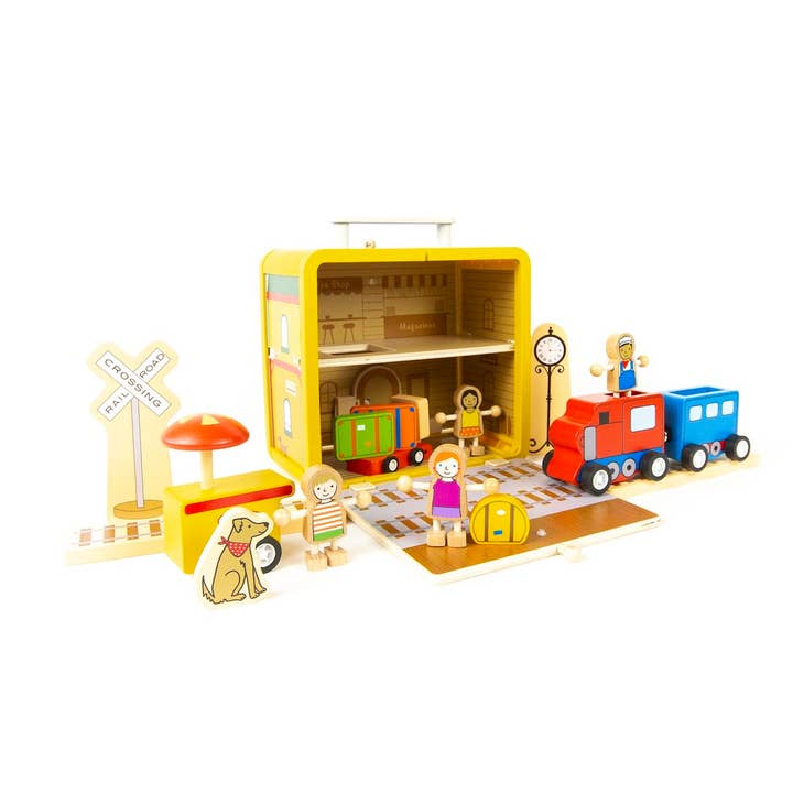 Jack Rabbit Creations - Wholesale Toy Set - Kids - Suitcase Series: Train Station