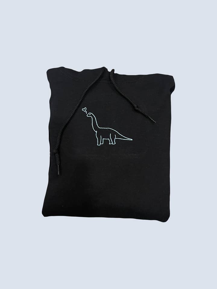 Sweatshirt met lange hals en geborduurde dino-hoodie voor wholesale door BOXEDTRENDS