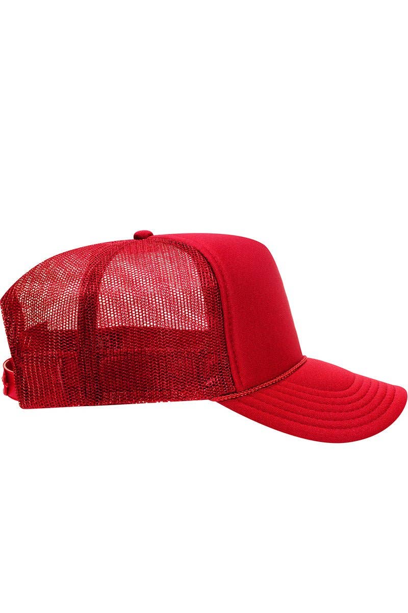 Wholesale Accessory Market - Wholesale Trucker Hat - Unisex - OTTO Red Foam Front High Crown Trucker Hat2