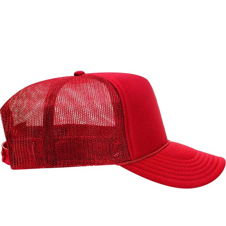 Wholesale Accessory Market - Wholesale Trucker Hat - Unisex - OTTO Red Foam Front High Crown Trucker Hat2