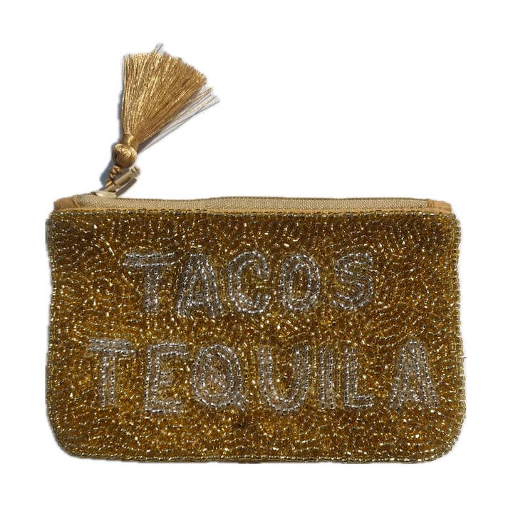 Handcrafted Beaded Tacos Tequilla Pouch * Gift *    for wholesale by Muno
