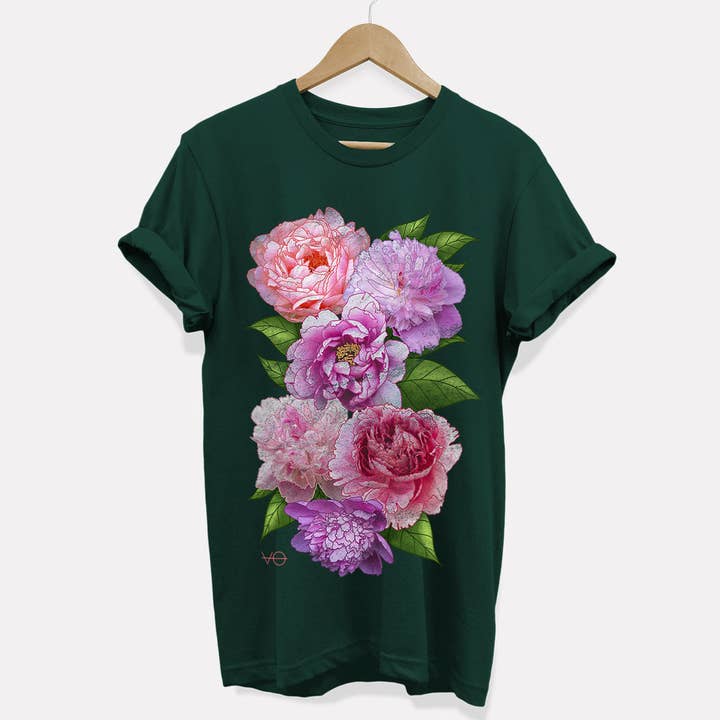 T-shirt Pivoines (Unisexe) pour la vente par VO