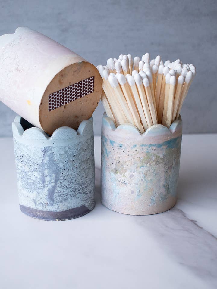 Concrete Match Holder with Striker - Candle Accessories for wholesale by Shutterhaus