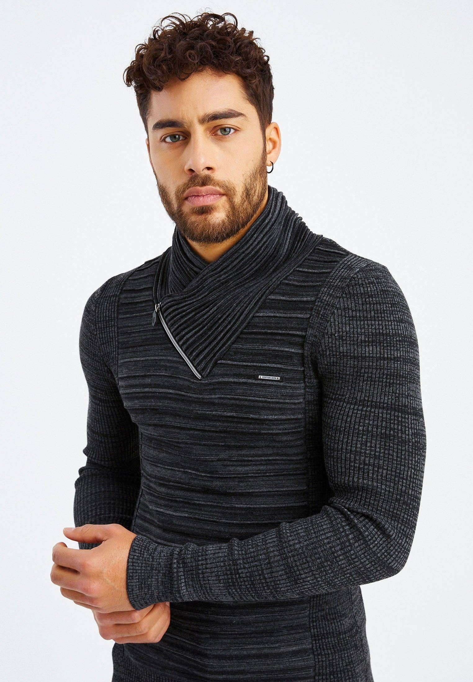 Leif Nelson GmbH - Wholesale Knit Sweater - Men's - Men's Knit Sweater Fine Knit Shawl Collar LN-153522
