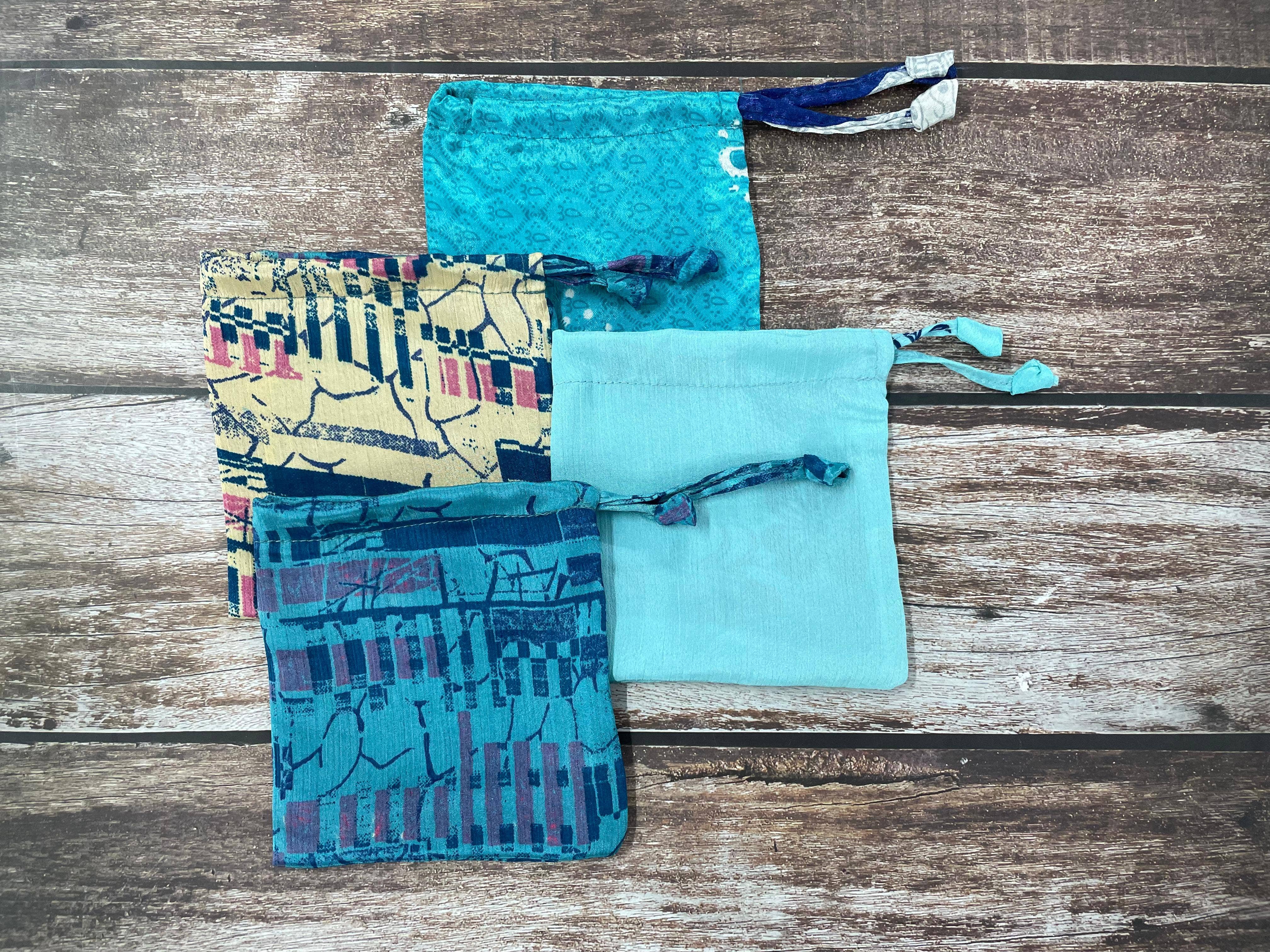 House of Kraft Jewelry & Accessories - Wholesale Gift Bag Set/Pack - Gift Pouches | Upcycled Silk Pouch | Pack Silk Gift Pouch2