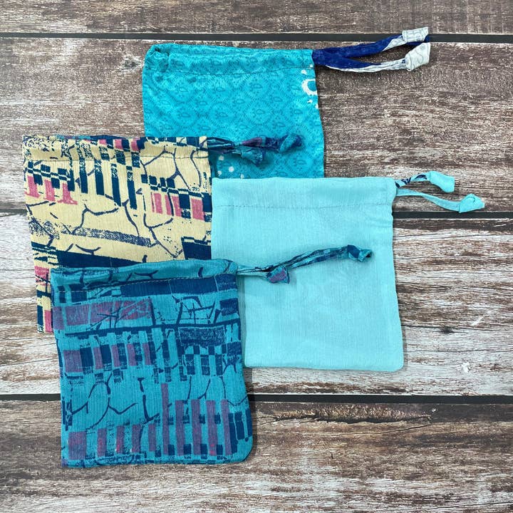 House of Kraft - Wholesale Gift Bag Set/Pack - Gift Pouches | Upcycled Silk Pouch | Pack Silk Gift Pouch16