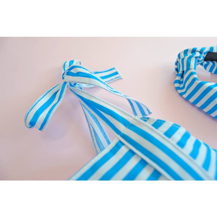 BADUM BADERO - Vente Robe – enfant - ROBE RAYÉE TURQUOISE FRAISE