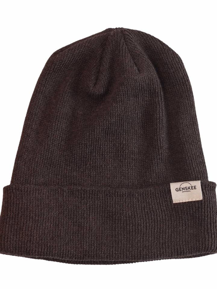 The Fine Knit Beanie in Chocolate for wholesale by Genskee Apparel
