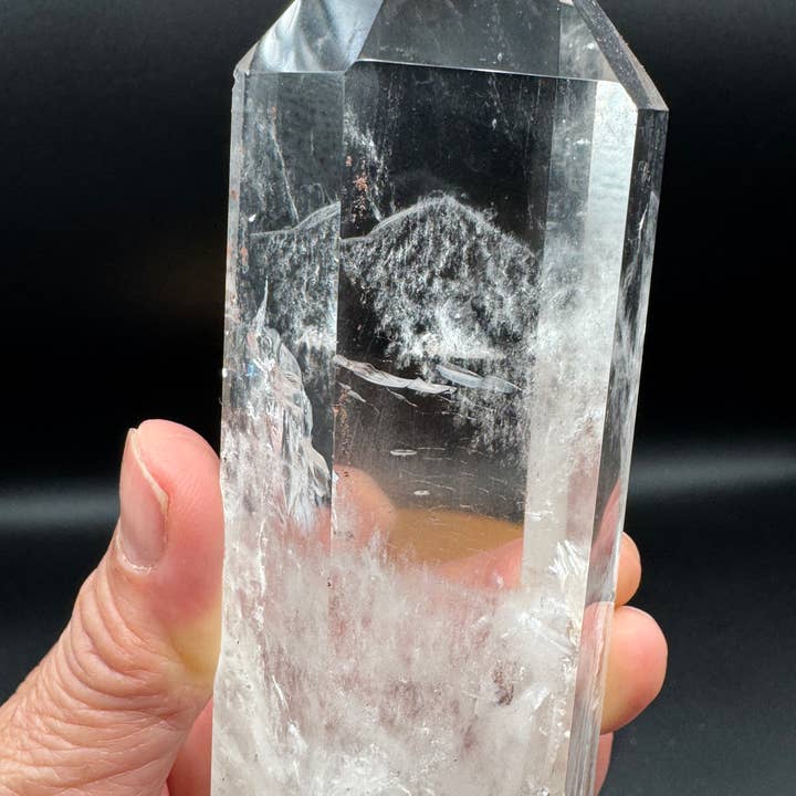 The 7 Directions - Wholesale Spiritual Stone/Crystal - Unique quartz phantom DT on custom stand H28510