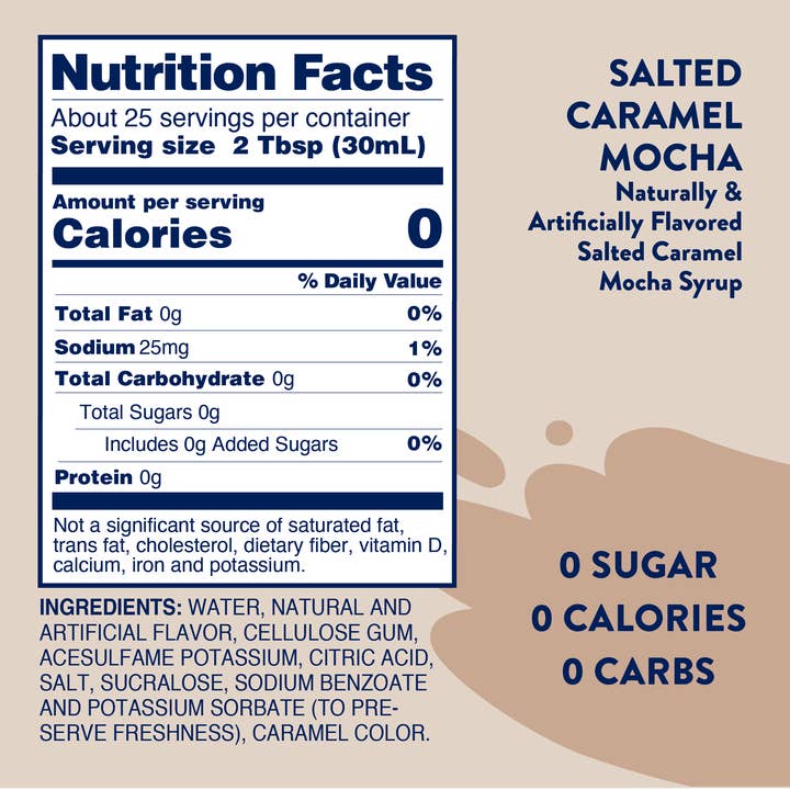 Jordan's Skinny Mixes - Wholesale Flavored Syrup - Sugar Free Salted Caramel Mocha Syrup