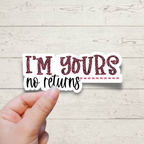 'Ik ben van jou, geen retour' Love and Valentines Stickers voor wholesale door Forest Crafts