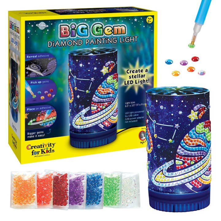 Faber-Castell / Creativity for Kids - Wholesale DIY Craft Kit - Kids - Big Gem Diamond Painting Light - Night Light Craft Kit