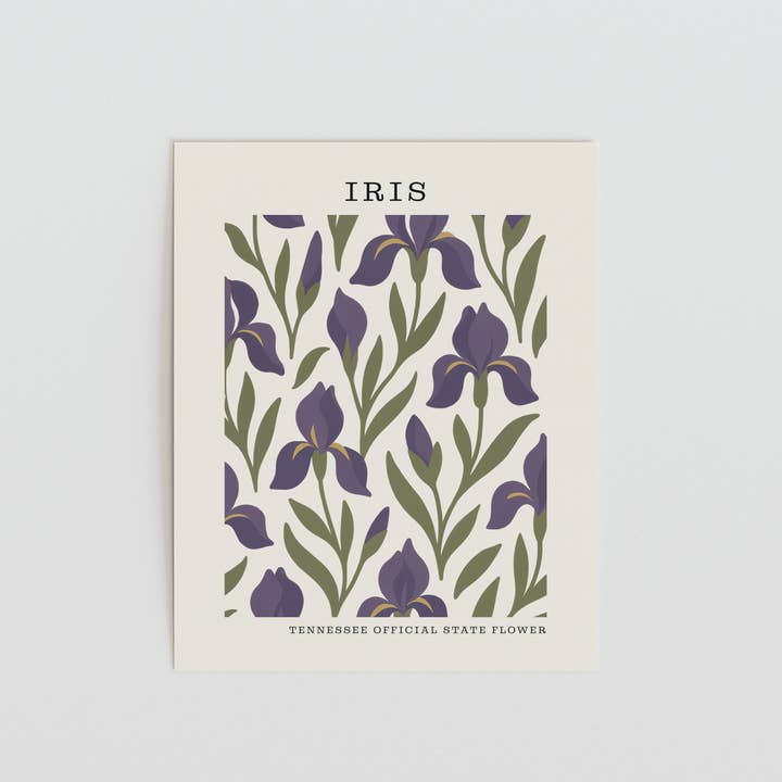The FlatFile Society - Wholesale Art Print - Tennessee State Flower Art Print – Iris1